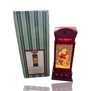 Vintage Lighted Santa in a Phone Booth produced by The San Francisco Music BoxCO